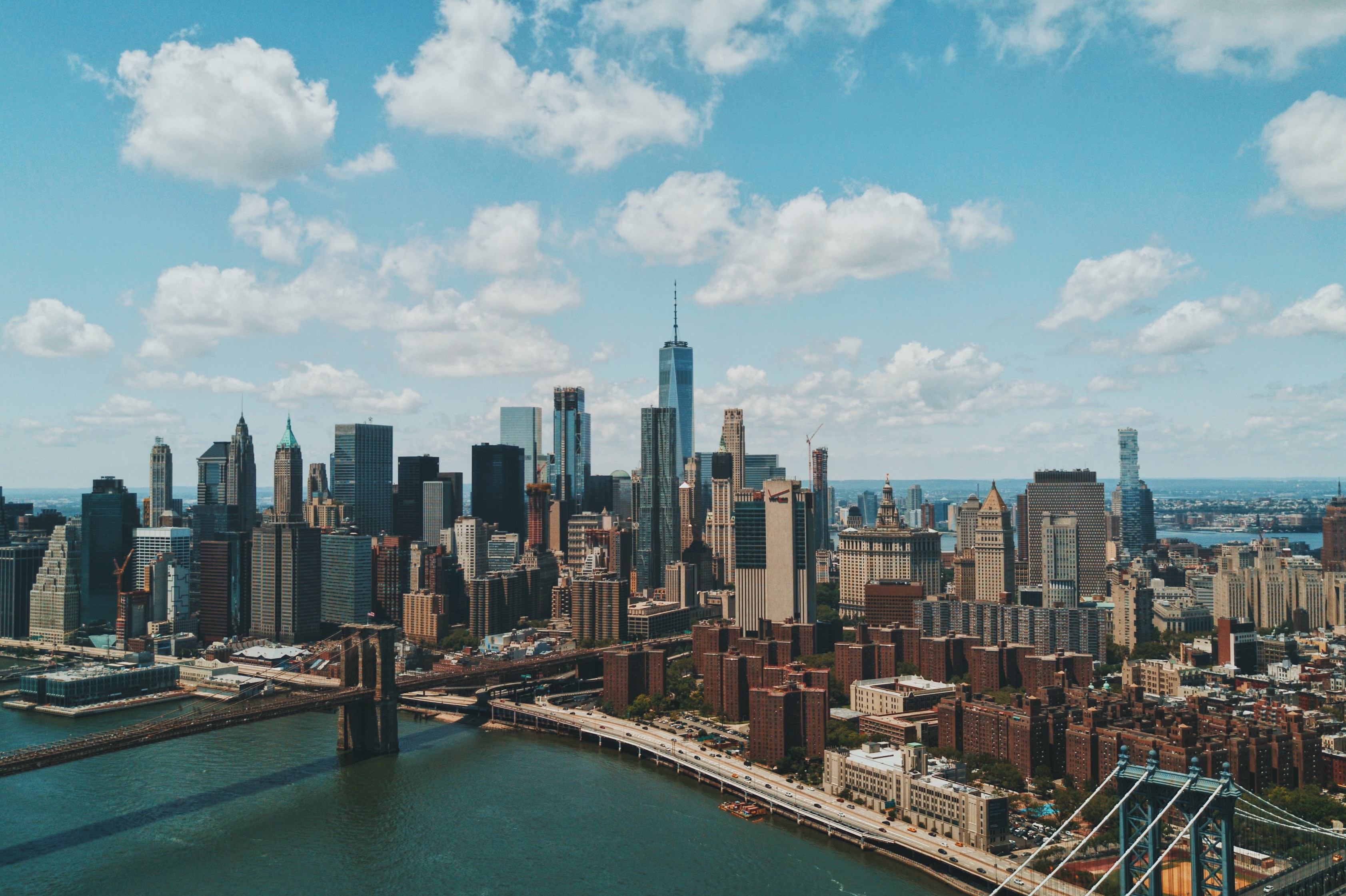 The Manhattan Bridge and the city’s skyscrapers